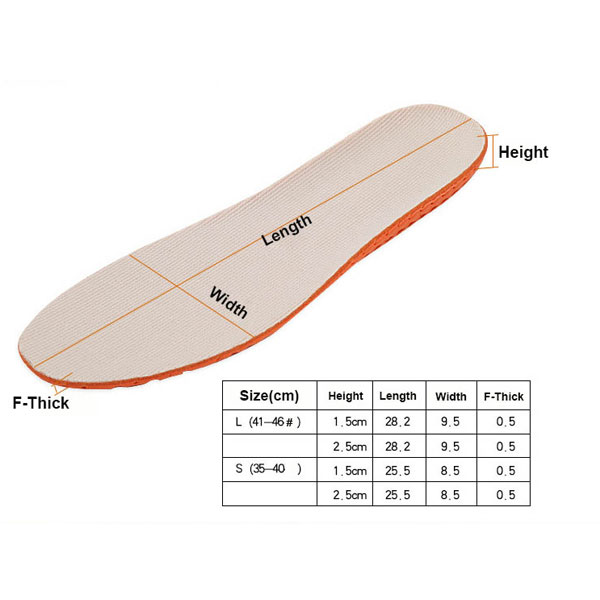 Hohe Qualität Erhöhung der Insoles Schuheinlage für Frauen und Männer ZG -342